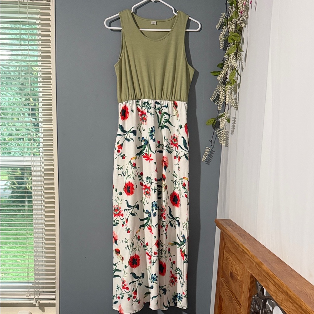 ☀️Floral Sleeveless Maxi Dress